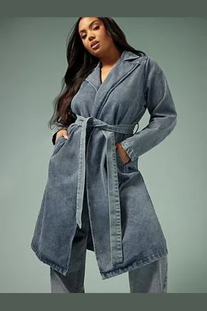 Yours Curve Longline Denim Trench Coat