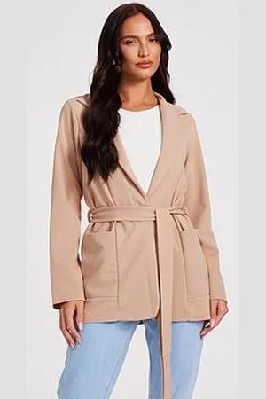 Quiz Stone Tie Waist Blazer