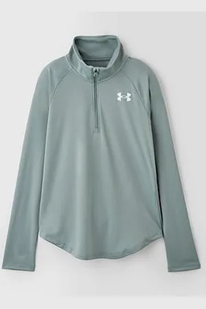 Under Armour Junior Girls Training Tech Graphic 1/2 Zip Top - Green