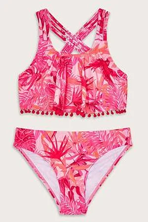 Monsoon Girls Birds Of Paradise Frill Bikini Set