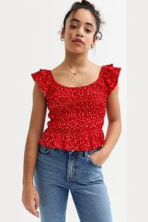 New Look Girls Floral Print Frilly Trim Shir Top