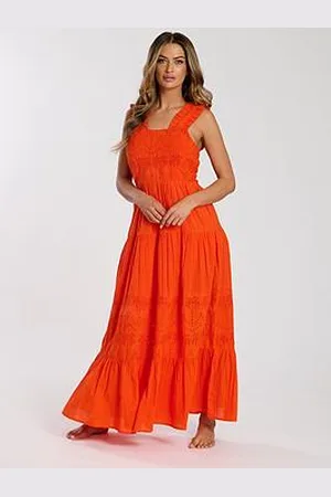 South Beach Palm Broderie Tie Back Maxi Dress