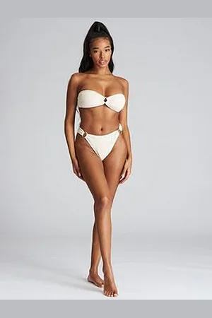South Beach Crinkle Ring Bandeau Bikini Top
