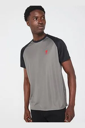 Liverpool FC Football Club Mens Raglan Tee - Charcoal