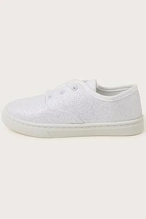 Monsoon Girls Glitter Pump Trainers - Ivory