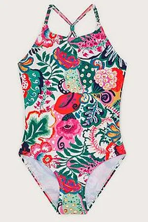 Monsoon Girls Tropical Print Swimsuit