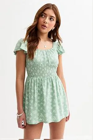 New Look Girls Floral Print Shirred Skort Mini Dress