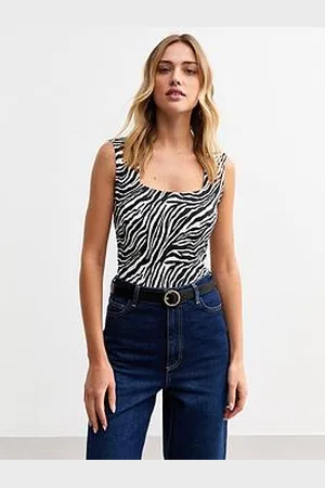 New Look Zebra Print Square Neck Bodysuit