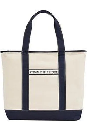 Tommy Hilfiger Logo Summer Canvas Tote - Navy