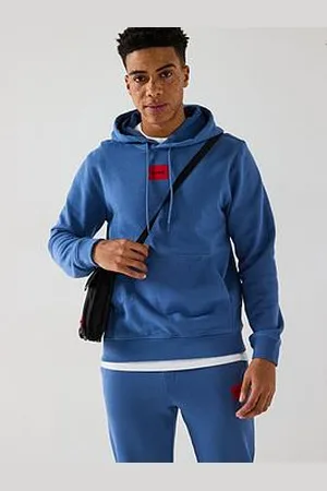HUGO BOSS Daratschi214 Centre Patch Logo Hoodie - Blue
