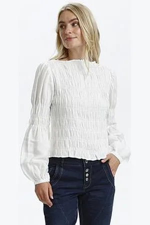 Cream Henva Smock Blouse