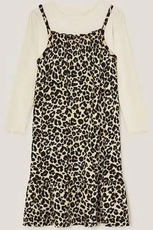 Monsoon Girls Animal Print Dress & Top Set
