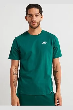 adidas Mens Lounge Mini Embroidery Graphic T-Shirt - Green