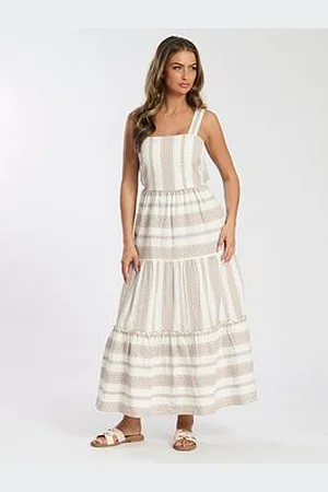 South Beach Square Neck Jacquard Maxi Dress