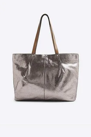 River Island Leather Metallic Shopper Bag