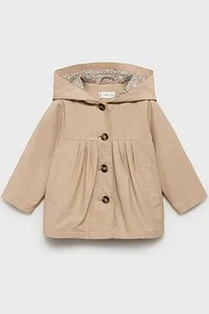 MANGO Younger Girls Hooded Trench Coat