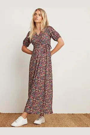M&Co Petite Ditsy Wrap Short Sleeve Maxi Dress
