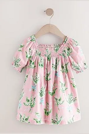 Cath Kidston Floral Print Puff Sleeve Cotton Dress