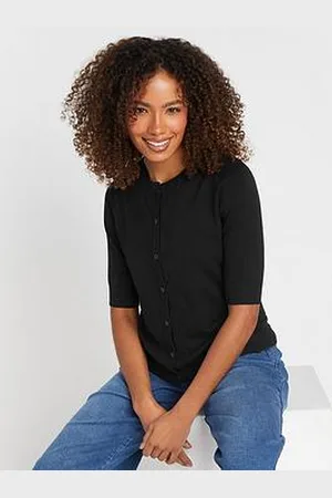 M&Co Short Sleeve Knitted Button Down Cardigan