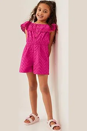 Monsoon Girls Broderie Ruffle Playsuit