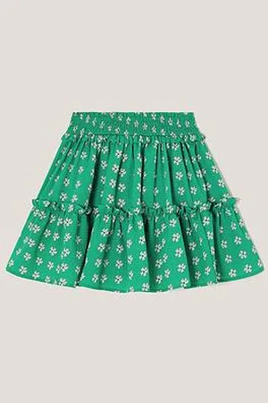 Monsoon Girls Floral Print Frill Skirt