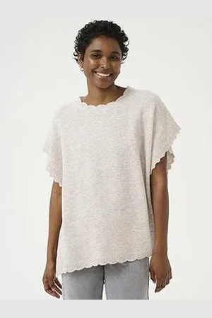 Cream Dammi Knit Poncho