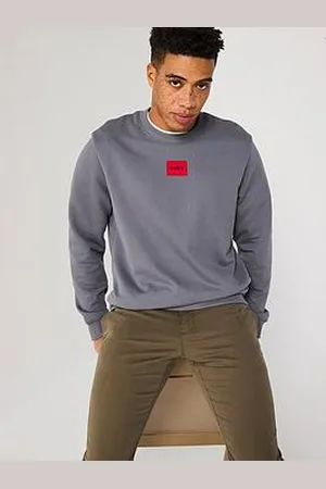 HUGO BOSS Diragol212 Red Patch Crew Sweat - Grey
