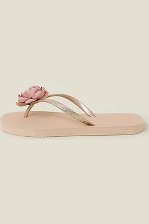 Accessorize Corsage Flip Flops - Nude