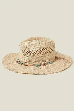 Accessorize Shell Bead Trim Stetson Hat