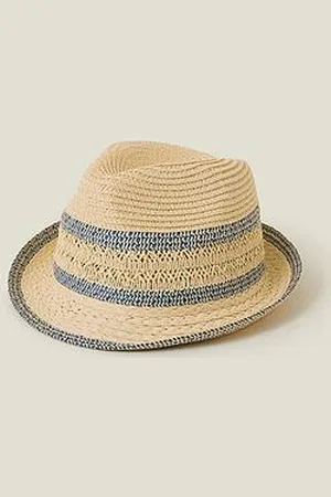 Accessorize Navy Marl Trim Trilby