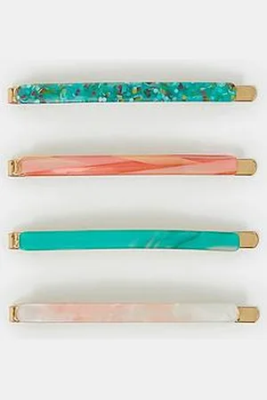 Accessorize 4-Pack Resin Hair Slides - Brights
