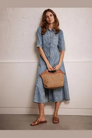 mint&berry Denim Midi Shirt Dress