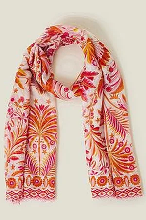 Accessorize Jaipur Palm Scarf - Ivory