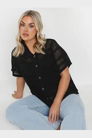 Yours Curve Collared Button Through Jumper