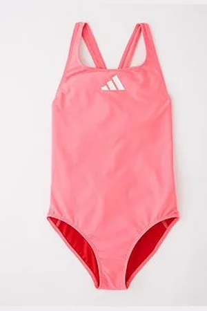 adidas Junior Girls 3 Bar Logo Swimsuit - Pink