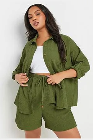 Yours Curve Textured Long Sleeve Shirt Co-Ord