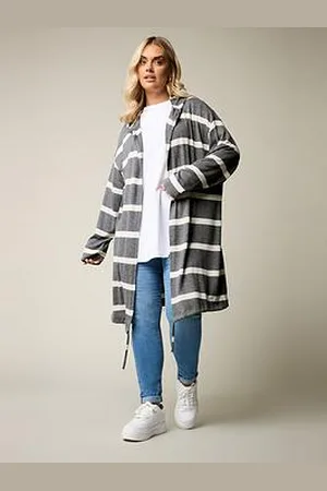 Yours Curve Longline Stripe Hoodie