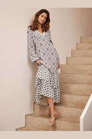 mint&berry Geometric Print Midi Dress