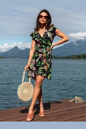 Pour Moi Frill Wrap Beach Dress With Lenzing? Ecovero? Viscose
