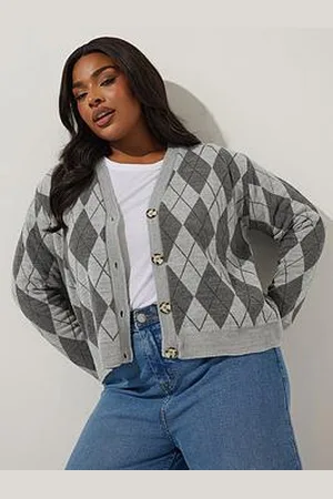 Yours Curve Argyle Cardi