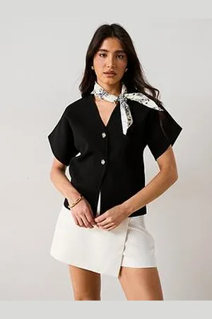 Very Short Sleeve Knitted Cardigan