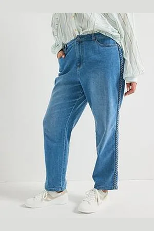 Very Straight Leg Plaited Stretch Jean