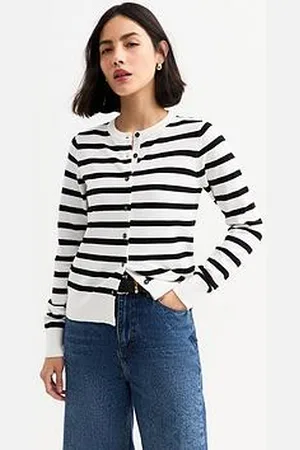 New Look Striped Crew Neck Cardigan