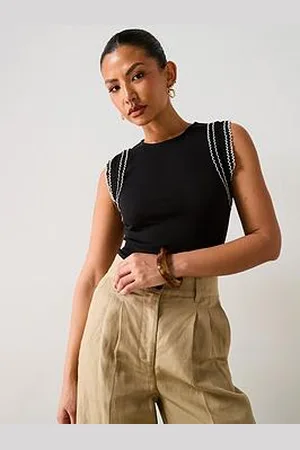 Very Frill Sleeve Rib Vest