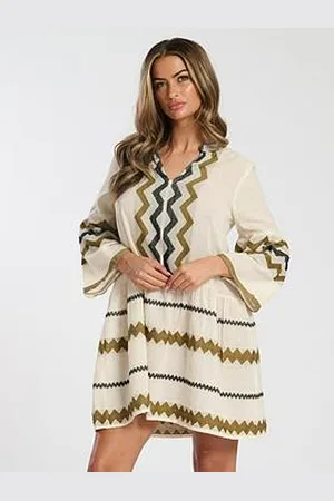South Beach Jacquard Drop Hem Tiered Mini Dress