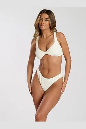 South Beach Zebra Crinkle Twist Bikini Top