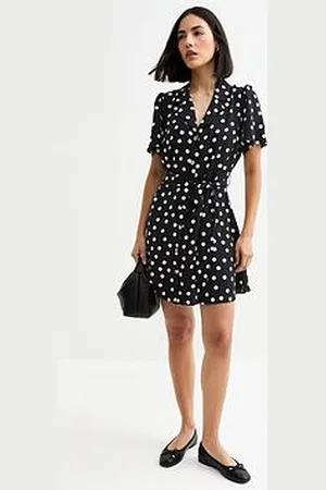 New Look Polka Dot Mini Shirt Dress