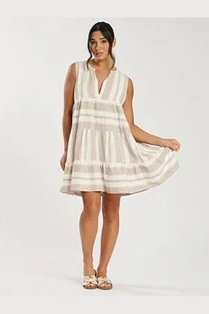 South Beach Jacquard Sleeveless Tiered Mini Dress