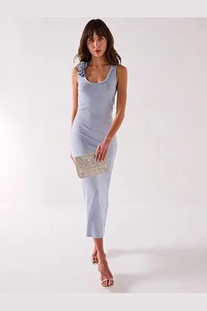 Very Lurex Scoop Neck Column Midaxi Dress