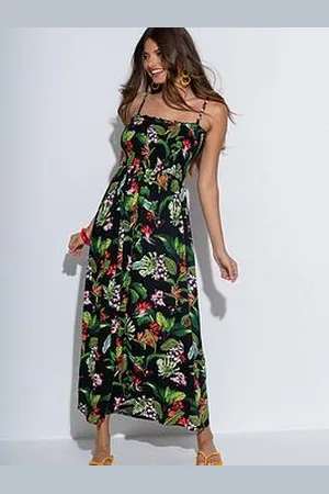 Pour Moi Strapless Shirred Bodice Maxi Beach Dress